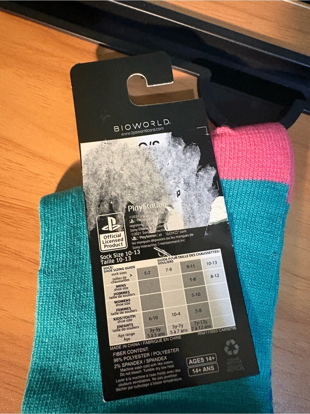 Sony PlayStation Blue, Yellow & Pink Logo Crew Socks